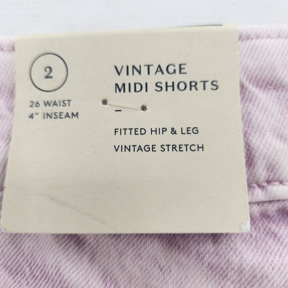 Universal Thread Womens High-Rise Vintage Midi Jean Shorts Purple Size 2/26 - Picture 4 of 5